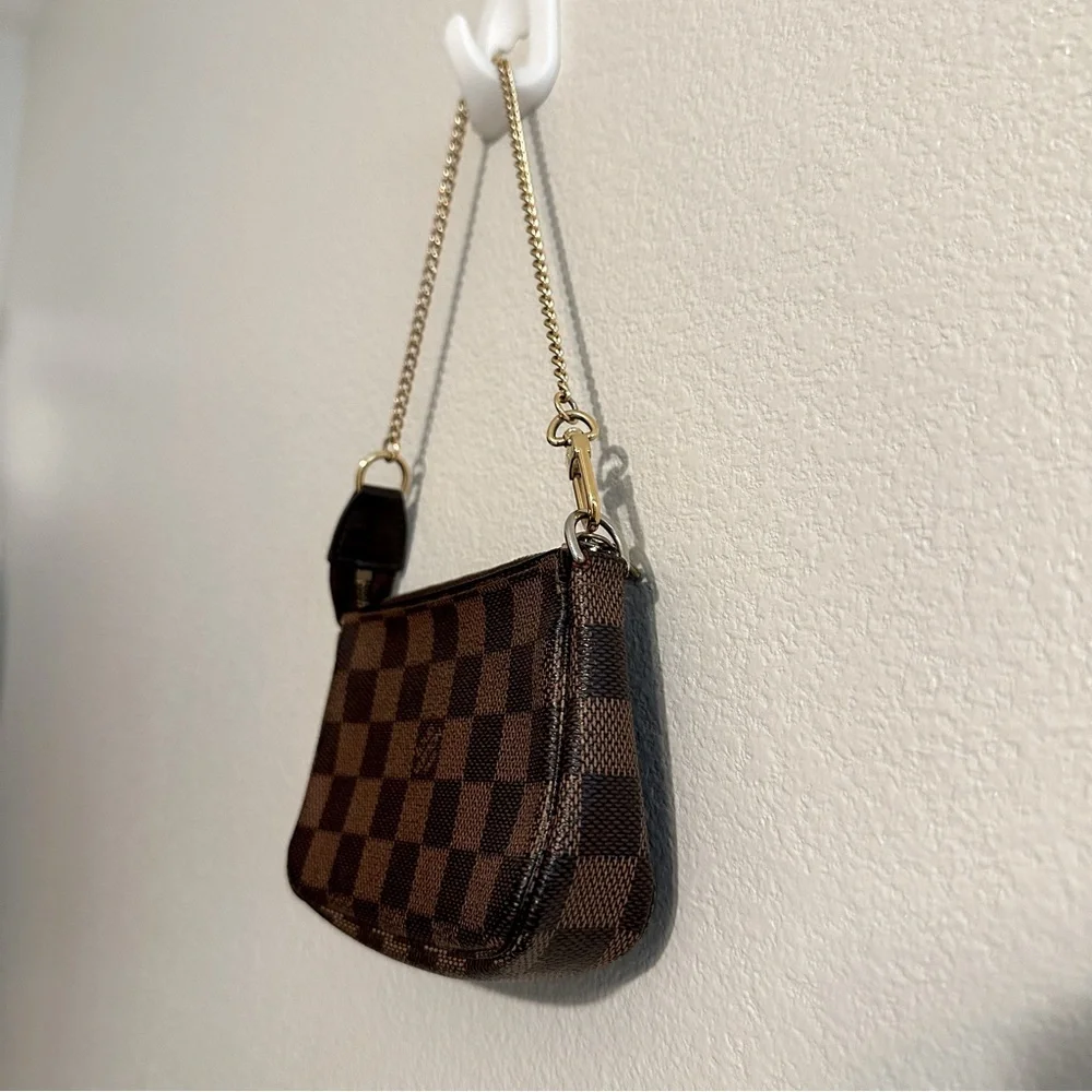 Louis Vuitton Damier Ebene Mini Pochette Top Handle Bag - Picture 3 of 6
